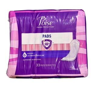 Poise Fresh Protection Pads Ultimate Regular Absorbency #6 33 Ct Sealed Pack